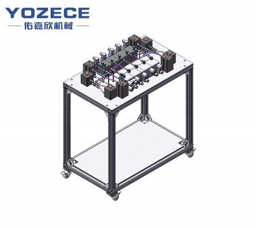Cylinders for four-way logistics vehicles with stand synchronizing cylinder
